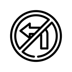 no turn line icon