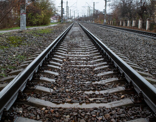 railway tracks in the countryside