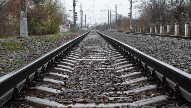 railroad tracks in the countryside