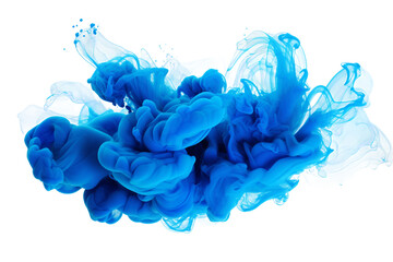 Azure Smoke Artistry in Motion On Transparent Background.