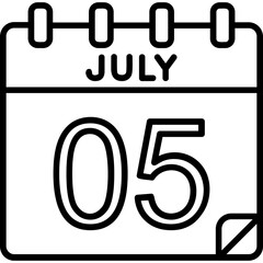 5 July Vector Icon Design