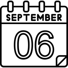 6 September Vector Icon Design