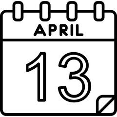 13 April Vector Icon Design
