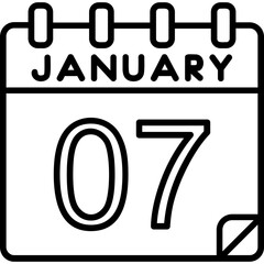 7 January Vector Icon Design