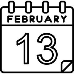 13 February Vector Icon Design