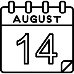 14 August Vector Icon Design