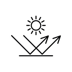 Surface reflection icon vector, sun resistant protection icon 