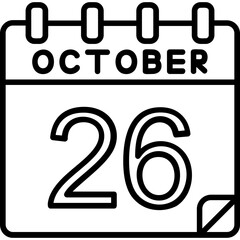 26 October Vector Icon Design