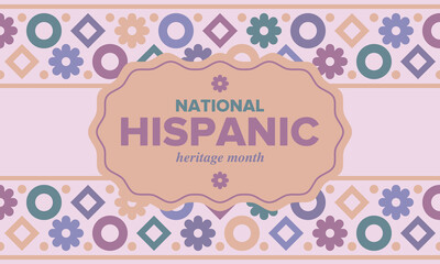 National Hispanic Heritage Month in September and October. Hispanic and Latino Americans culture. Celebrate annual in United States. Poster, card, banner and background. Vector illustration