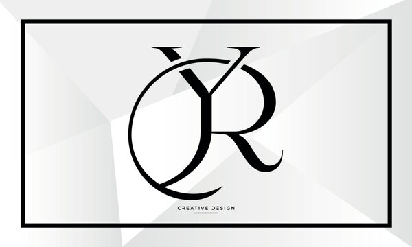 Alphabet letters YR or RY logo monogram