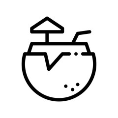 coconut drink line icon