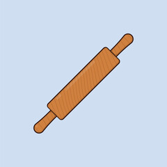 Roti Paratha Roller Kitchen Vector Icon Illustration Belan oat Roller