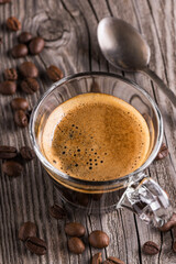 espresso coffee in glass cup - 685824636