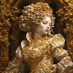 Woman in gold in baroque style