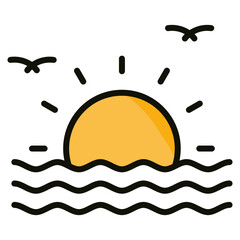 Sunset Icon Element For Design