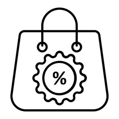Disconted Bag Outline Icon