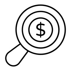 Money Search Outline Icon