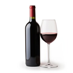 A bottle of Sangiovese wine side view isolated on white background 