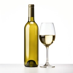 A bottle of Sauvignon Blanc wine side view isolated on white background 