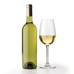 A bottle of Semillon wine side view isolated on white background 