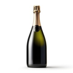 A bottle of Prosecco wine side view isolated on white background 