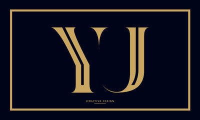 Alphabet letters YU or UY logo monogram