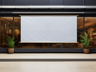 Shopping store blank banner mockup with text space for branding and promotional text