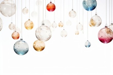 christmas balls on white background