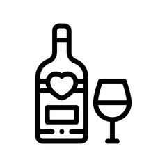 champagne line icon