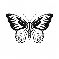 Fototapeta premium Butterfly Icon, Moth Symbol, Flying Insect Silhouette, Minimal Butterflies Wings Pictogram