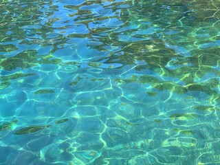 Turquoise sea blue water surface.