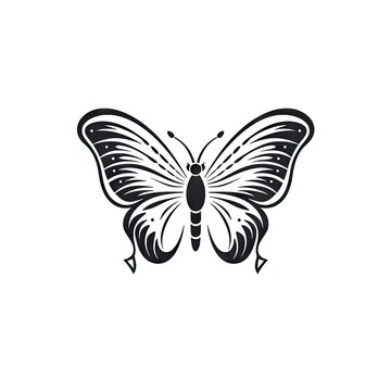 Butterfly Icon, Moth Symbol, Flying Insect Silhouette, Minimal Butterflies Wings Pictogram