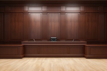 Empty Courtroom Advertisement Template With Space For Text Highquality Photo