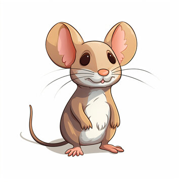 cartoon mouse isolated on white background