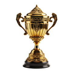 Fototapeta na wymiar Golden Trophy Cup: Isolated on transparent or white background