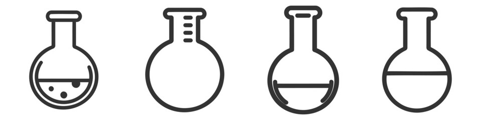 Flask Chemical Icon. Science Icon Set Vector Logo Symbol
