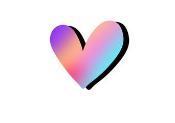 heart of the color gradient transparent background clip art 