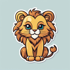 Obraz premium T-shirt design, vector, sticker, Lion Stick, Design, nice, Illustration, Generative AI
