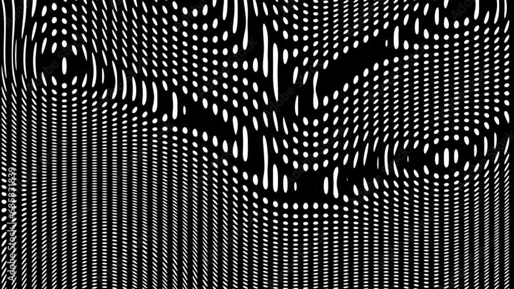 Fototapete animated abstract technology dark background random dots and grid 4k