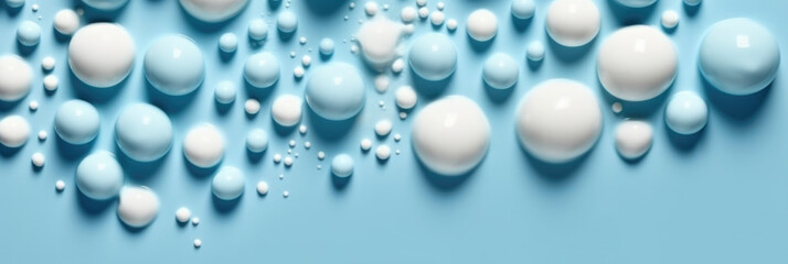 Abstract white and blue drops background.