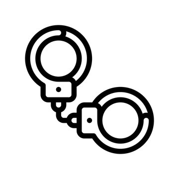 handcuffs line icon