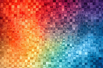 Red to blue pixelated gradient forming a colorful backdrop