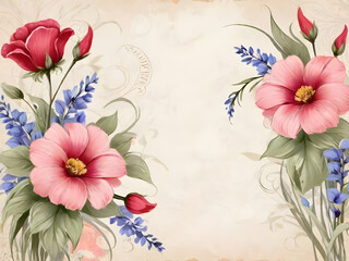 Flower wall background.Wallpaper.