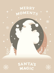 Fototapeta na wymiar Christmas card poster with Santa