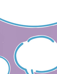 フキダシ　セット　むらさき　ふちあり