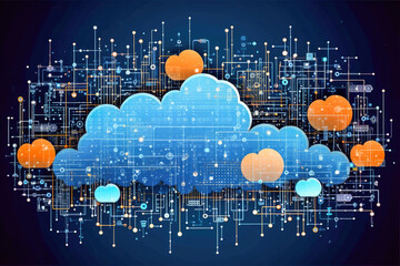 cloud computing concept Technology background of Cloud and Edge computing