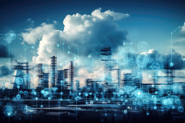 refinery plant Technology background of Cloud and Edge computing