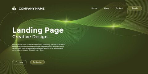 Professional Landing page Template with Modern Shapes