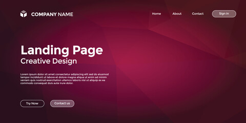 Professional Landing page Template with Modern Shapes