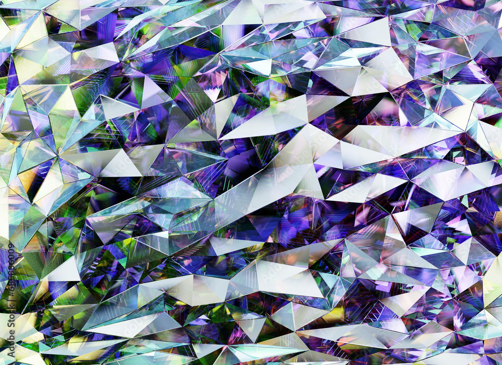 Poster luxury abstract realistic purple crystal texture reflection close up background 3d rendering